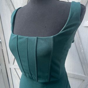 Classy floor length formal teal colored dress - medium